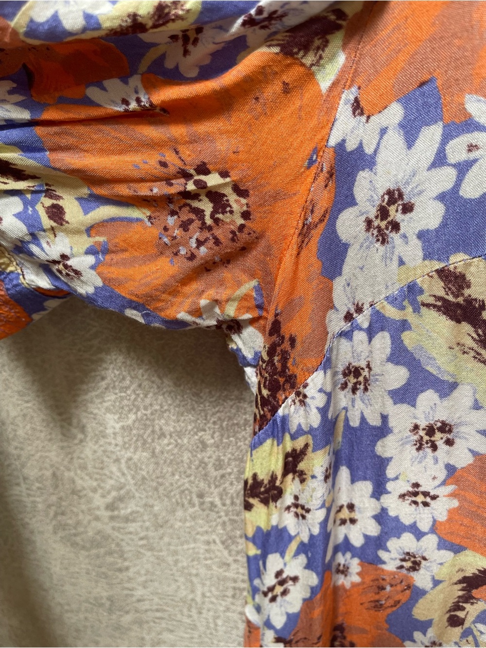 Free People Sugar Crush Floral V-Neck Short Sleeve Tunic Dress in Orange - Picture 8 of 13